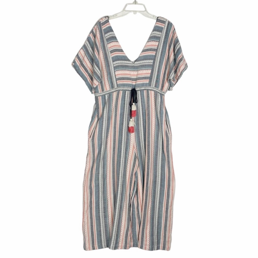 Anthropologie The Odells Monroe Striped Jumpsuit Multicolor V-Neck Pockets XS. - Picture 9 of 12